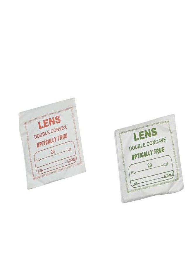 ESPtronics مجموعة عدسات ESPtronics مزدوجة محدبة ومقعرة 50 مم، طول بؤري 20 سم، طقم بصريات مختبر العلوم للتجارب والتكبير والتجارب العلمية - Image 1